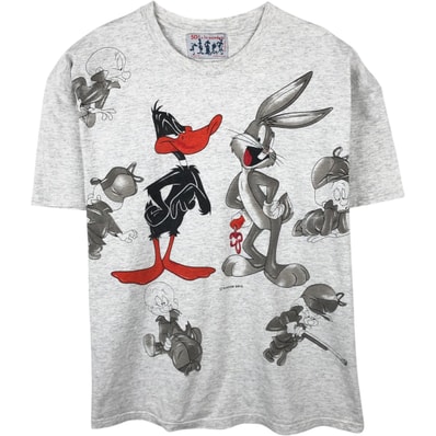 古着 90~00年代 ヘインズ Hanes LOONEY TUNES ルーニーテューンズ 大判プリント キャラクタープリントTシャツ メンズXL相当/eaa648755