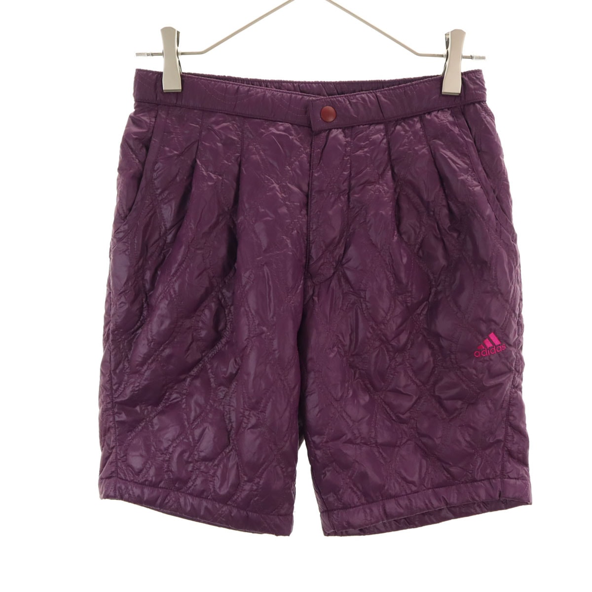 美品 adidas アディダス ショートパンツ S パープル 中綿