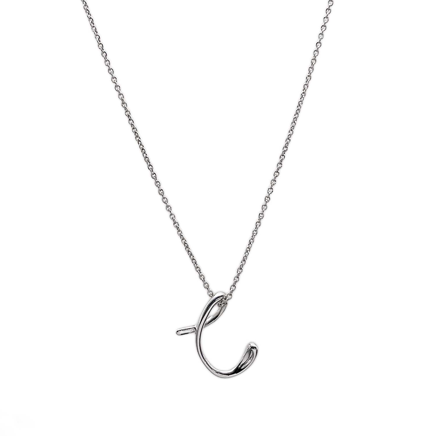 TIFFANY&Co. ティファニー レター C イニシャル ネックレス
 ペンダント エルサペレッティ SV925 シルバー 新品仕上済 ユニセックス
 【中古】