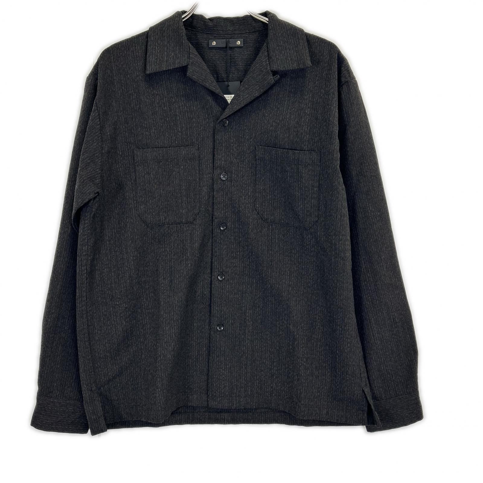 マインデニム 2409-5004-69-022 ブラック Open Collar L/S SH ウールシャツジャケット 2