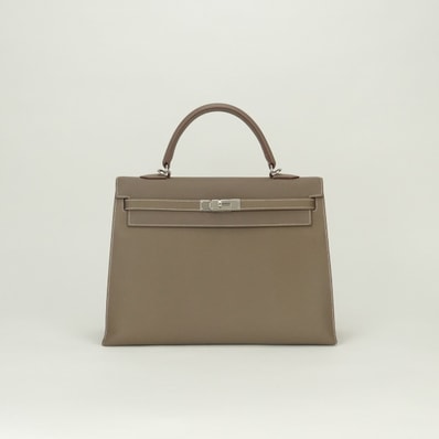 エルメス HERMES ケリー35 PSO ケリー 35 PSO バッグ トートバッグ ショルダーバッグ エプソン エトゥープ Etoupe ルビー Rubis グレー Grayベージュ Beigeレッド Red 赤 シルバー金具 ハンドバッグ 内縫い