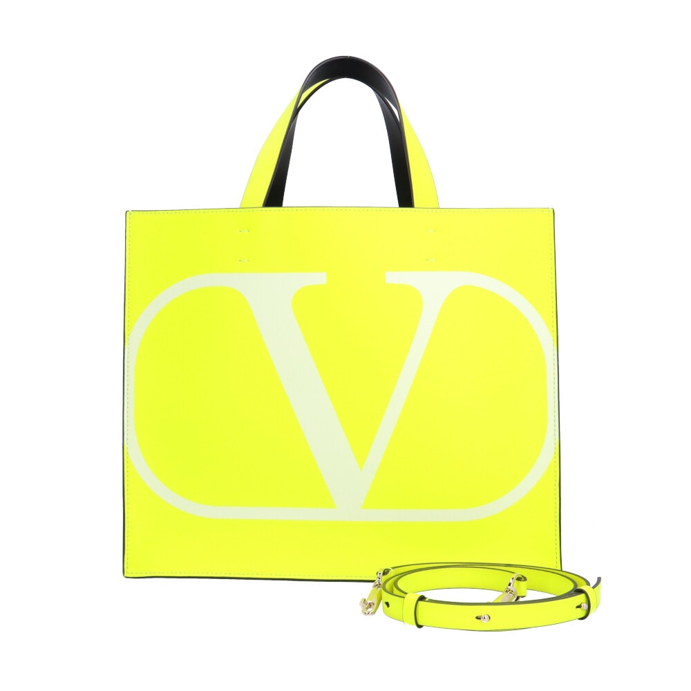 ヴァレンチノ Vロゴ ショルダーバッグ レザー TW0B0G70BXT イエロー ユニセックス Valentino 中古