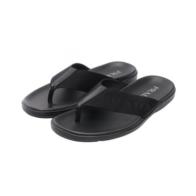 プラダ PRADA サンダル 靴 レザー ラバー メンズ ブラック系 2Y3028 【中古】
