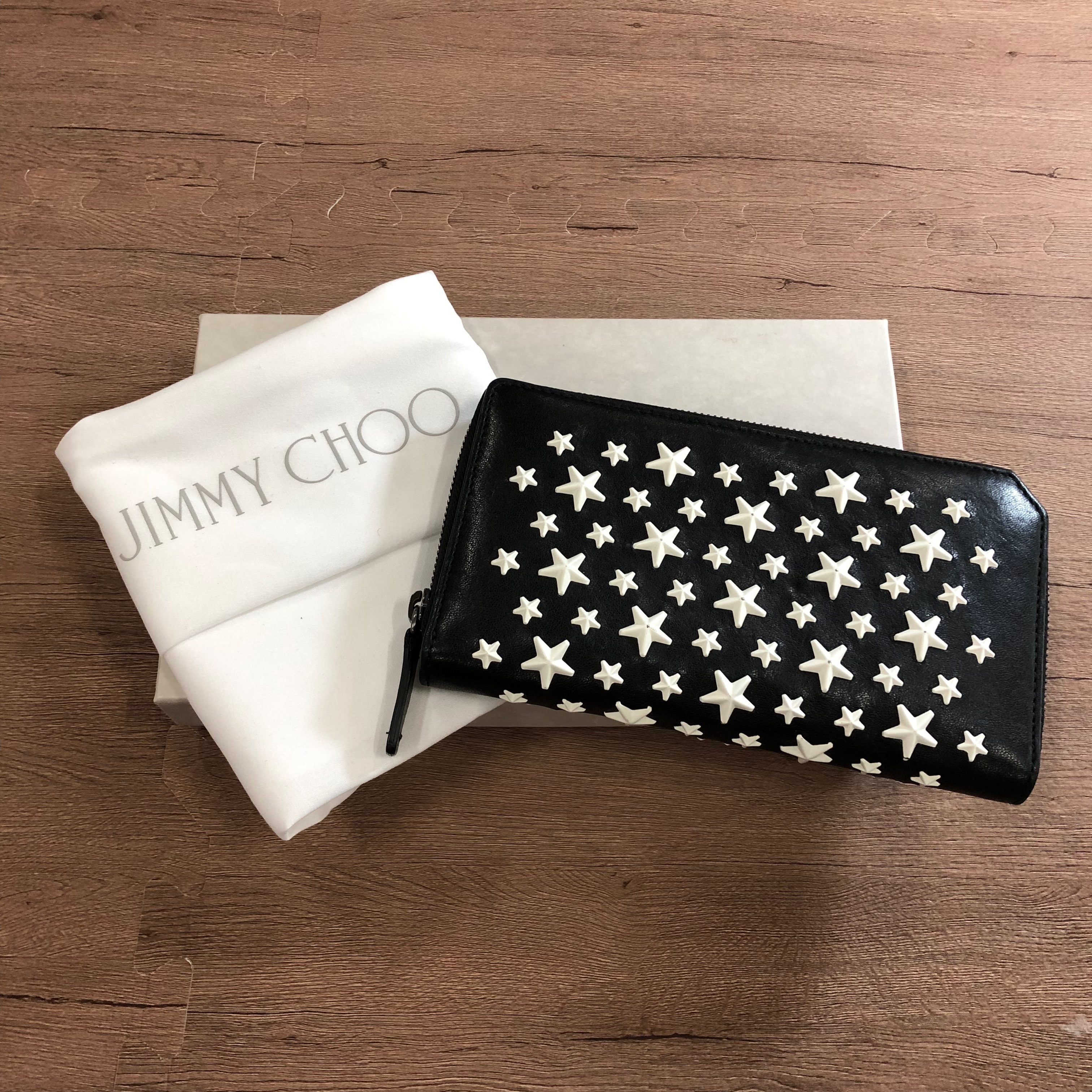 Jimmy Choo Carnaby Zippy Wallet "Black/White"