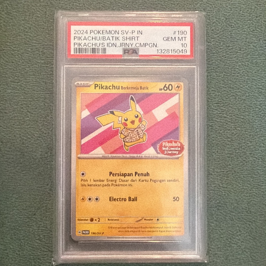 PSA10】バティックシャツを着たピカチュウ (フラワーピカチュウ柄) P