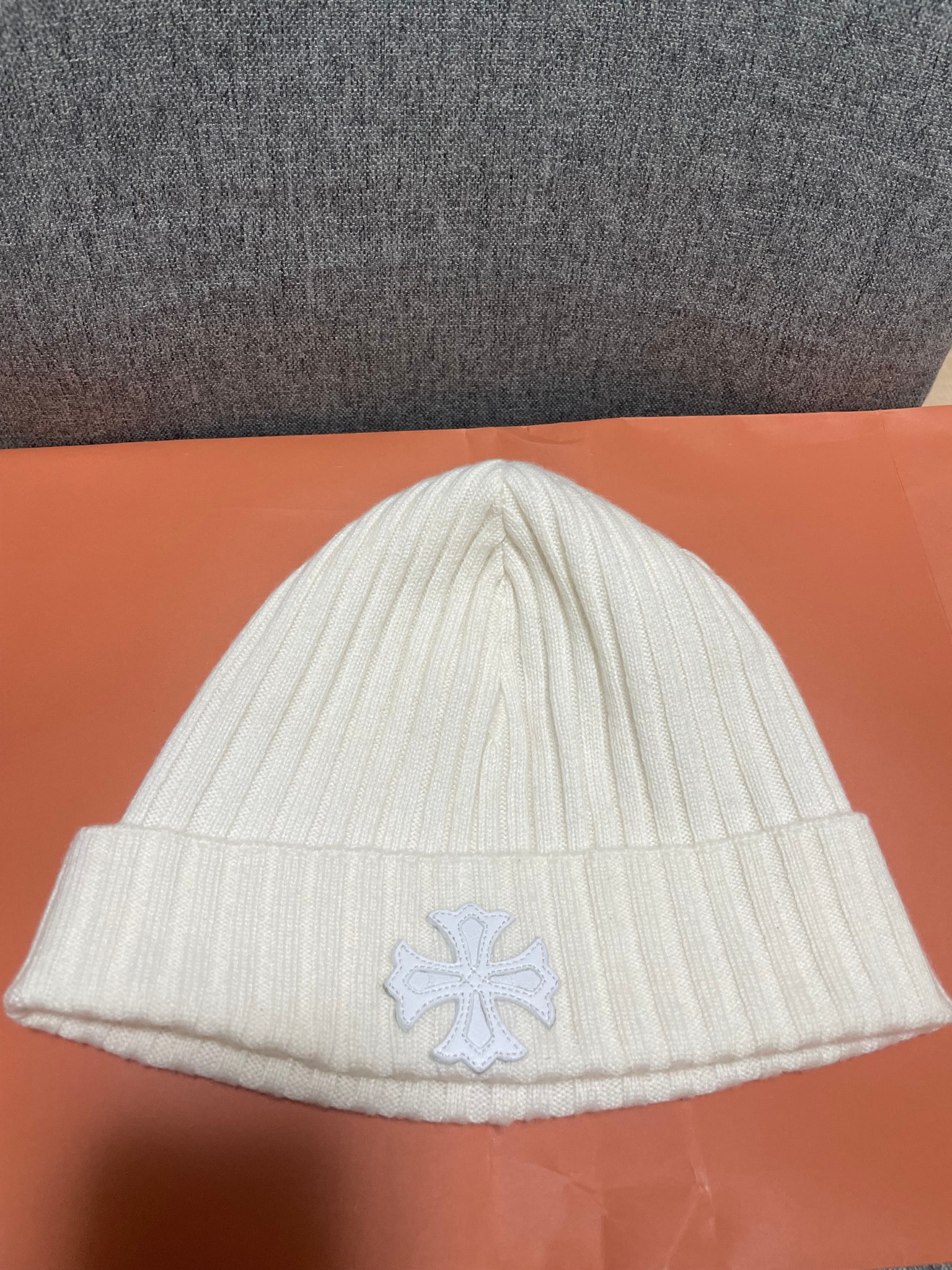 Chrome Hearts Cashmere CH Plus Patch Beanie "White"