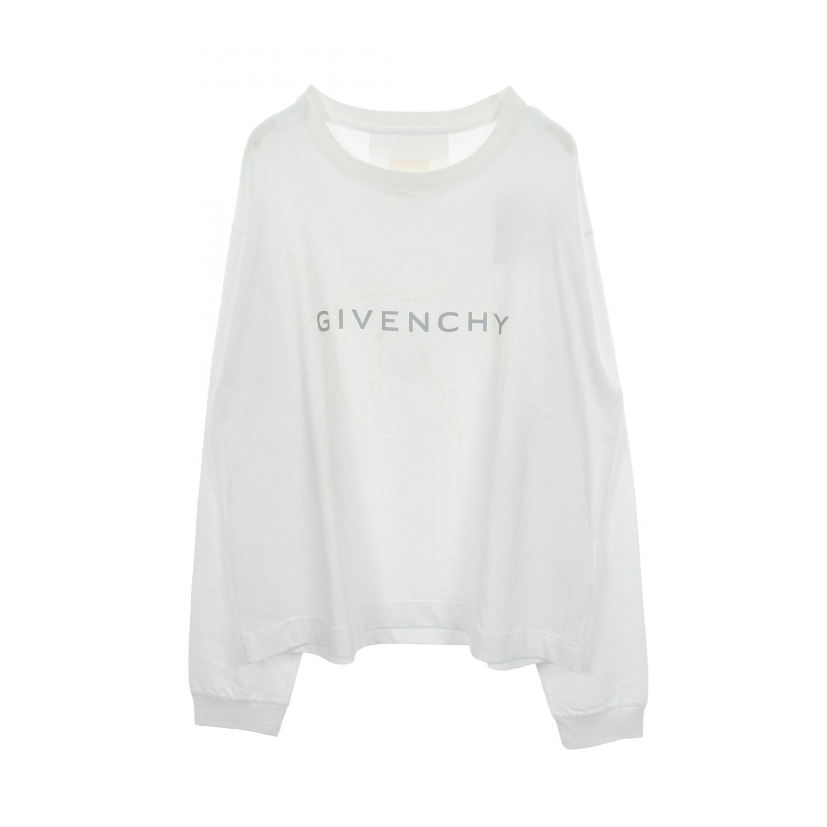 ジバンシィ GIVENCHY ロゴプリント 長袖Tシャツ 衣料品 トップス コットン メンズ ホワイト系 BM71KK3YJ9 【中古】