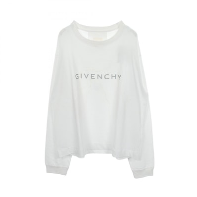 ジバンシィ GIVENCHY ロゴプリント 長袖Tシャツ 衣料品 トップス コットン メンズ ホワイト系 BM71KK3YJ9 【中古】