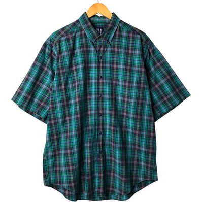古着 90年代 ギャップ GAP オールドギャップ 半袖 コットン チェックシャツ メンズL相当 ヴィンテージ/eaa572794