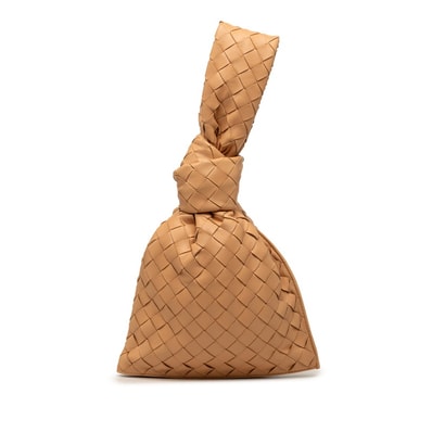 ボッテガヴェネタ ミニ ザ ツイスト ハンドバッグ ベージュ レザー レディース BOTTEGAVENETA 【中古】