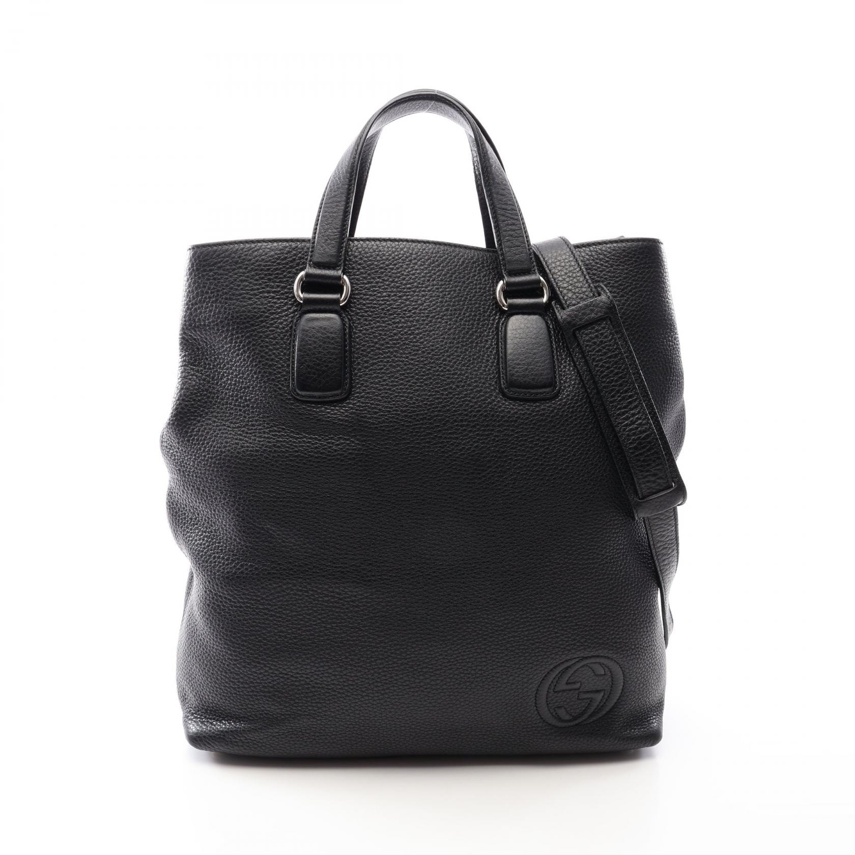 グッチ GUCCI ソーホー インターロッキングG 2WAY トートバッグ バッグ レザー レディース ブラック系 368602 【中古】