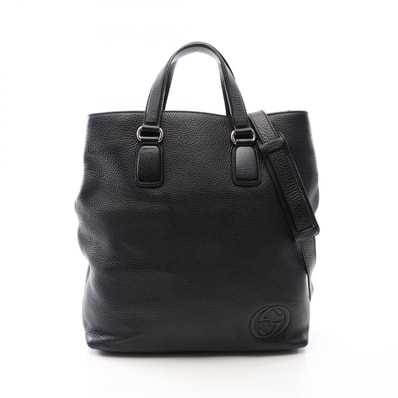 グッチ GUCCI ソーホー インターロッキングG 2WAY トートバッグ バッグ レザー レディース ブラック系 368602 【中古】