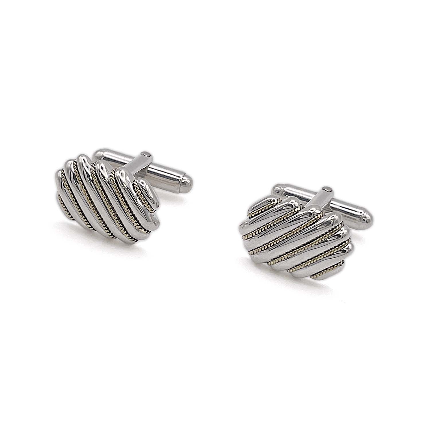 TIFFANY&Co. ティファニー カフリンクス  コンビ カフス
 SV925 750 シルバー 新品仕上済 メンズ
 【中古】