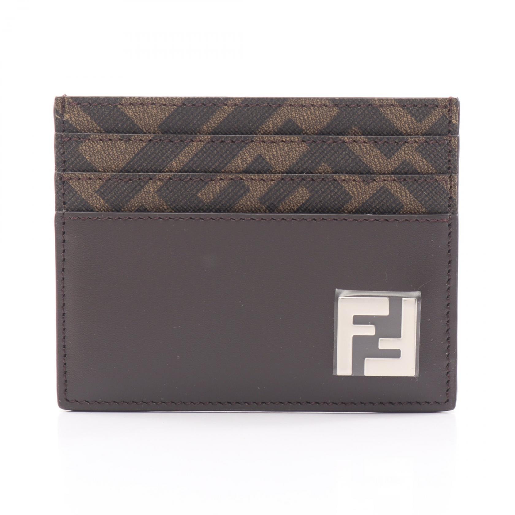 フェンディ FENDI FFスクエア カードケース アクセサリー レザー PVC メンズ ブラウン系 / ブラック系 7M0164AFF2F1Q1C 【新品】
