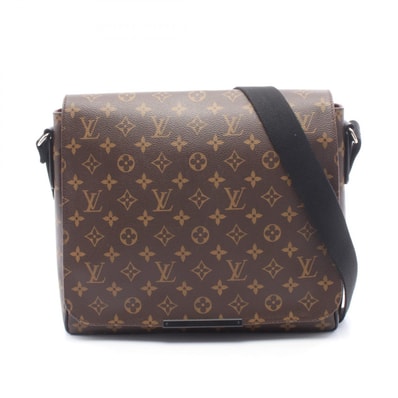 ルイ・ヴィトン LOUIS VUITTON ディストリクトMM ショルダーバッグ バッグ PVCコーティングキャンバス レザー モノグラム・マカサー メンズ ブラウン系 / ブラック系 M40934 【中古】