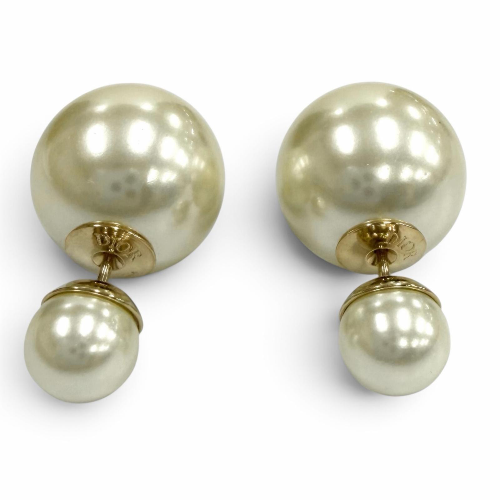 美品 クリスチャンディオール Dior Tribales ピアス アイボリー