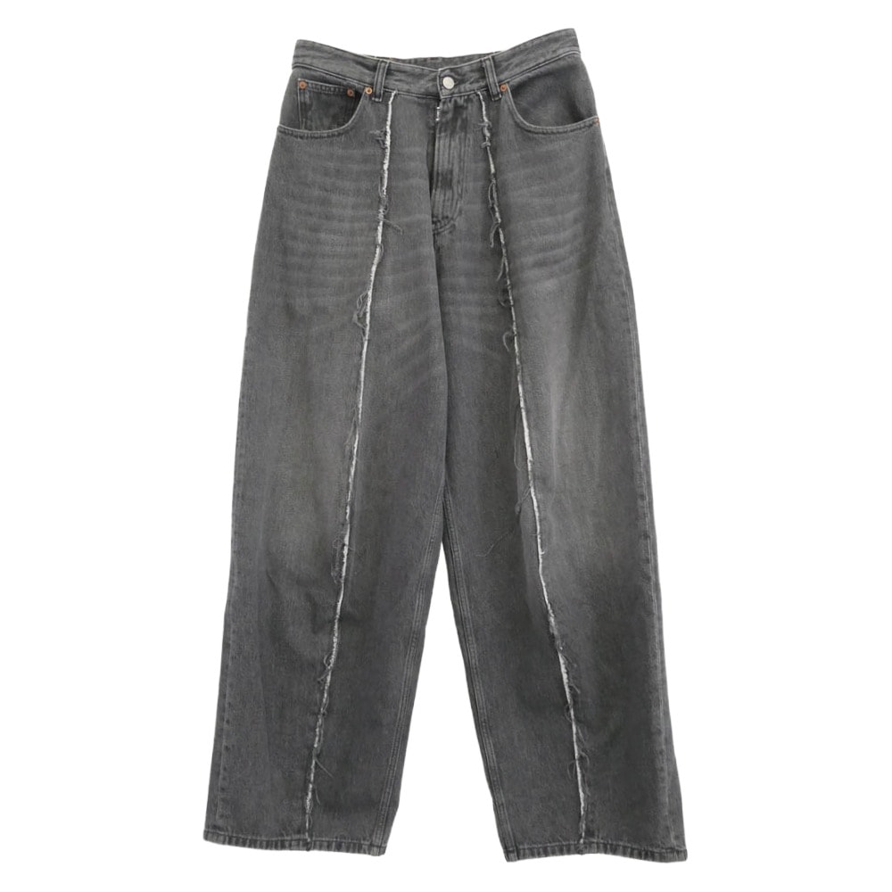 MAISON MARGIELA メゾンマルジェラ デニムパンツ 24SS SH0LA0002 MM6 エムエムシックス Raw Jeans ワイド デニムパンツ ジーンズ グレー系 32 185/84A【中古】