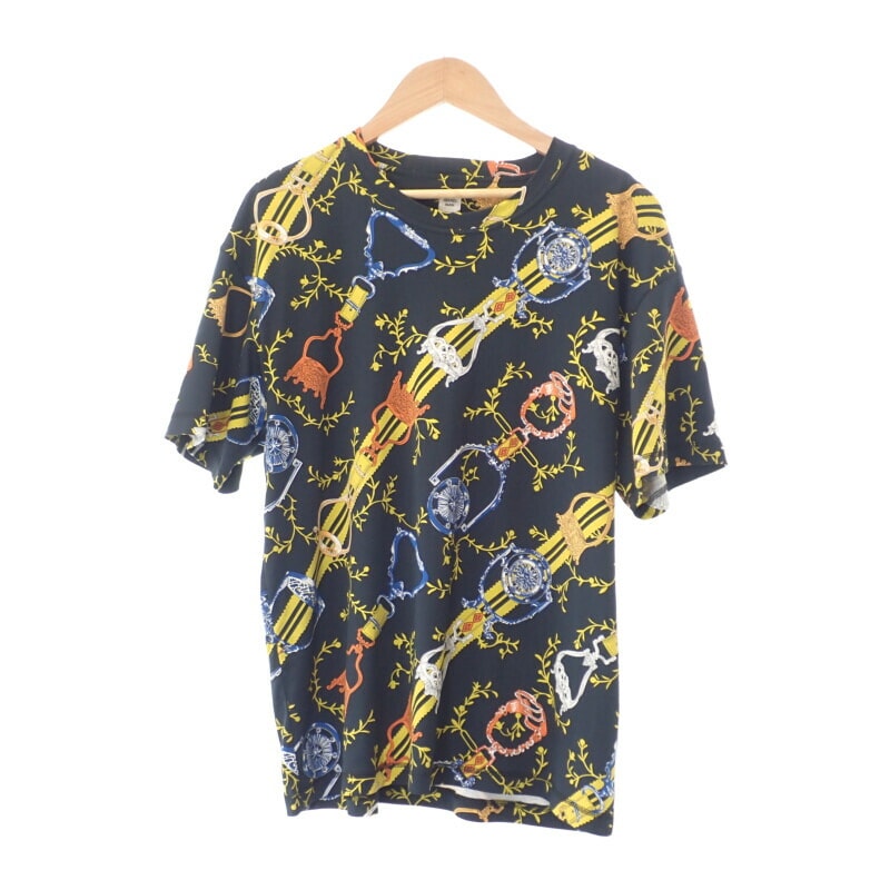 エルメス HERMES インターロック マキシ 38  H4E4628DLA3 半袖Tシャツ コットン ブラック レディース【中古】【SAランク】