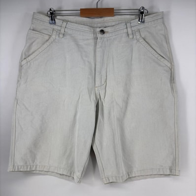 古着 パタゴニア patagonia ダック ショートパンツ ワンポイントロゴ スタンドアップ ハーフパンツ リネン 麻 w38 グレー系 メンズ