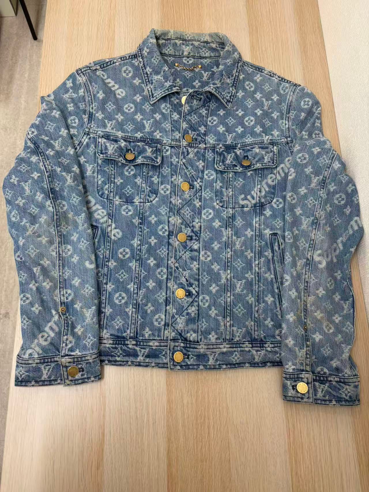 Supreme x Louis Vuitton Jacquard Denim Trucker Jacket "Blue"