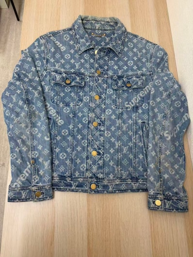 Supreme x Louis Vuitton Jacquard Denim Trucker Jacket "Blue"