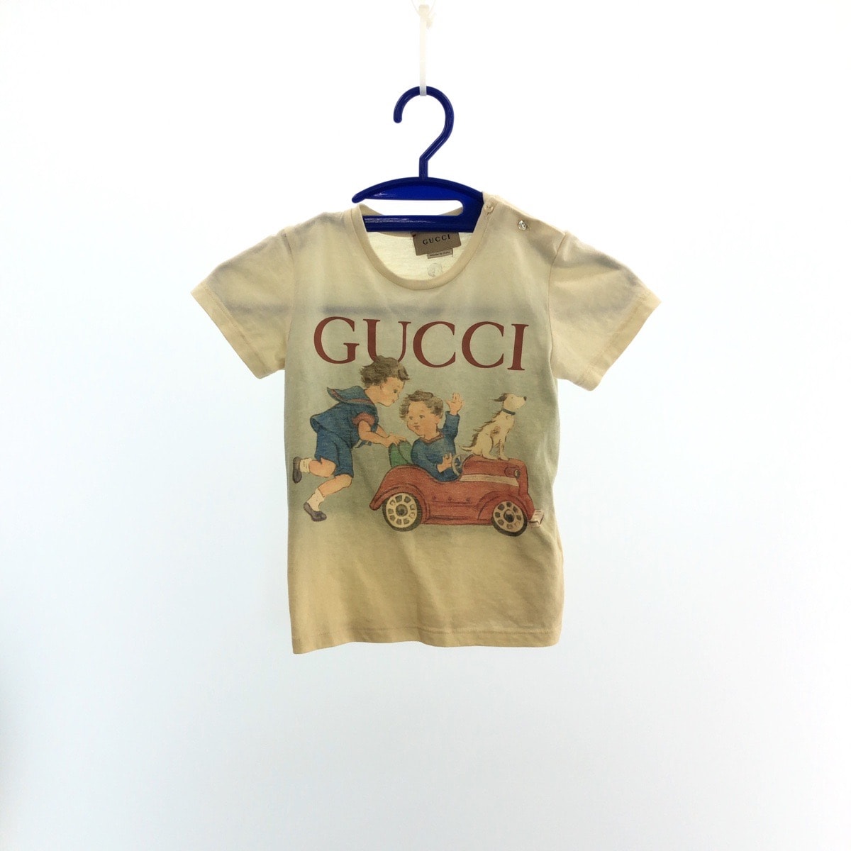 美品 GUCCI グッチ GUCCI×ピーターラビット サイズ24 ベビー ライトベージュ マルチカラー コットン 半袖Tシャツ 男女兼用 603193 【中古】