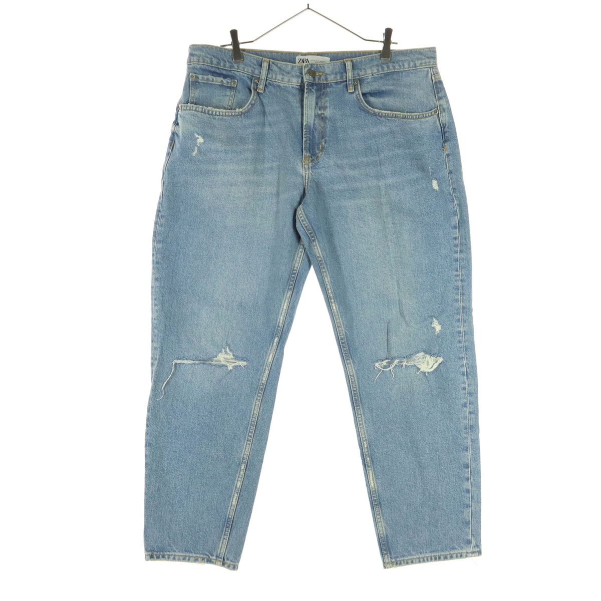 ZARA ザラ コットン ダメージ加工 デニムパンツ 44 ブルー系
