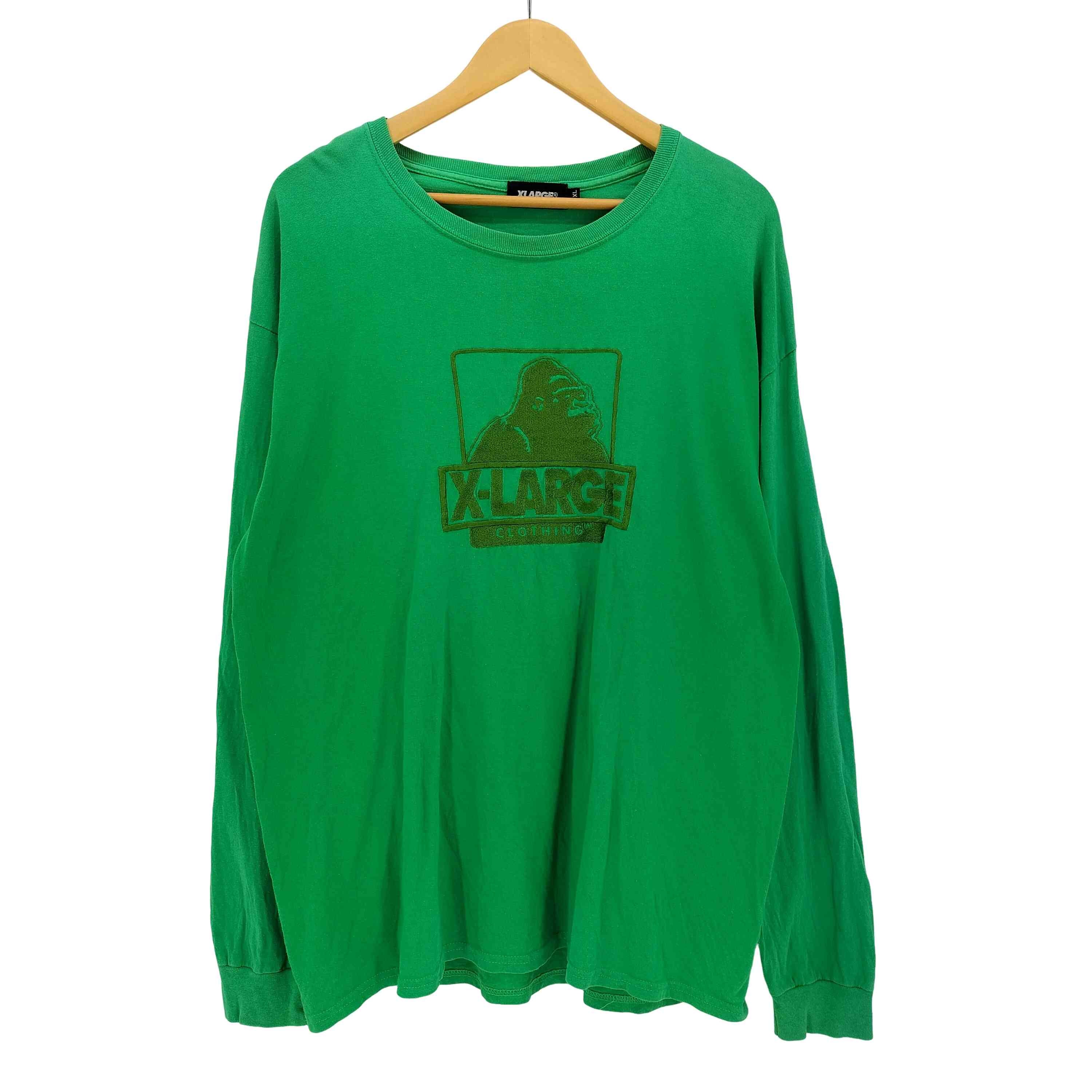 ロゴ刺繍 クルーネック L/S Tシャツ【1142135164598】