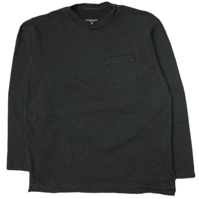 Engineered Garments エンジニアードガーメンツ アメリカ製 Crossneck Pocket Sweat 裏毛 クロスネックポケットスウェット M ブラック トレーナー プルオーバー トップス g16185