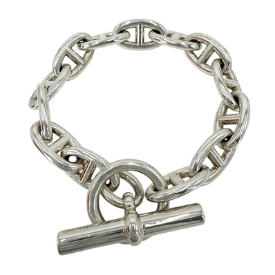HERMES エルメス ブレスレット シェーヌダンクルGM アクセサリー ジュエリー 13コマ シルバー925 メンズ 約70.7g【中古品】