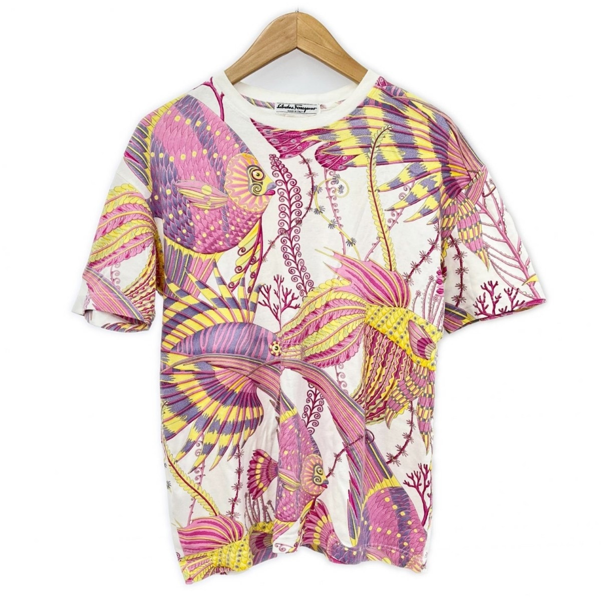 Salvatore Ferragamo サルヴァトーレフェラガモ Tシャツ ピンクサンゴ レディース ホワイト
