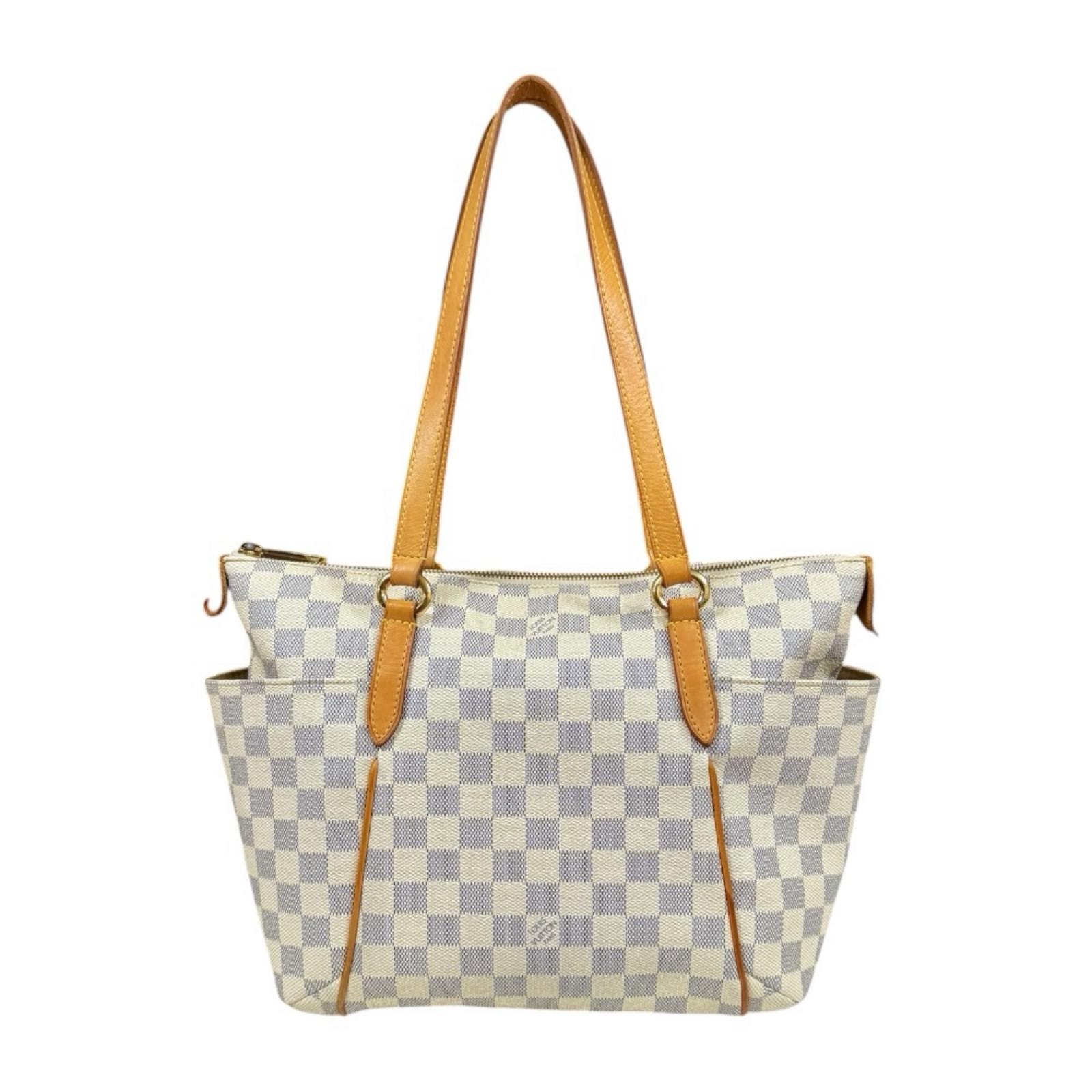 ルイヴィトン トータリーPM ダミエアズール トートバッグ ダミエアズールキャンバス N51261 ホワイト レディース LOUIS VUITTON 中古