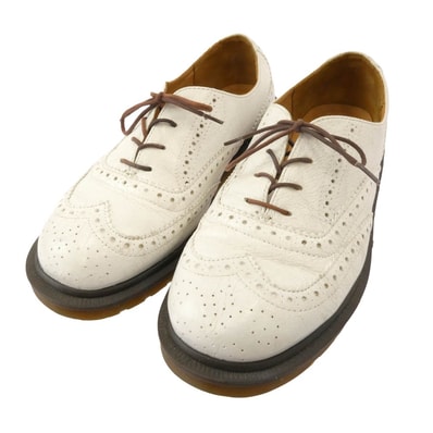 COMME des GARCONS HOMME DEUX コムデギャルソンオムドゥ その他靴 25356 英国製 ウィングチップ メダリオン レザー シューズ ホワイト系 US9【中古】