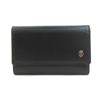 カルティエ CARTIER キーケース レザー ブラック ユニセックス【中古】 55928g
