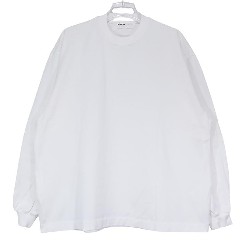 everyone エブリワン COTTON LONG SLEEVE T-SHIRT EV23-CS05 コットン ロングスリーブ Tシャツ ホワイト 無地 ロンT カットソー 長袖 サイズL