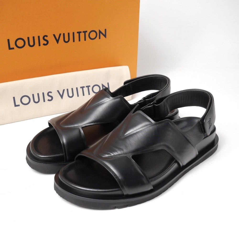 2023年製■LOUIS VUITTON ルイ・ヴィトン LV オアシス サンダル サイズ7 LVロゴ バックストラップ ブランド古着【中古】20260618/RA9770