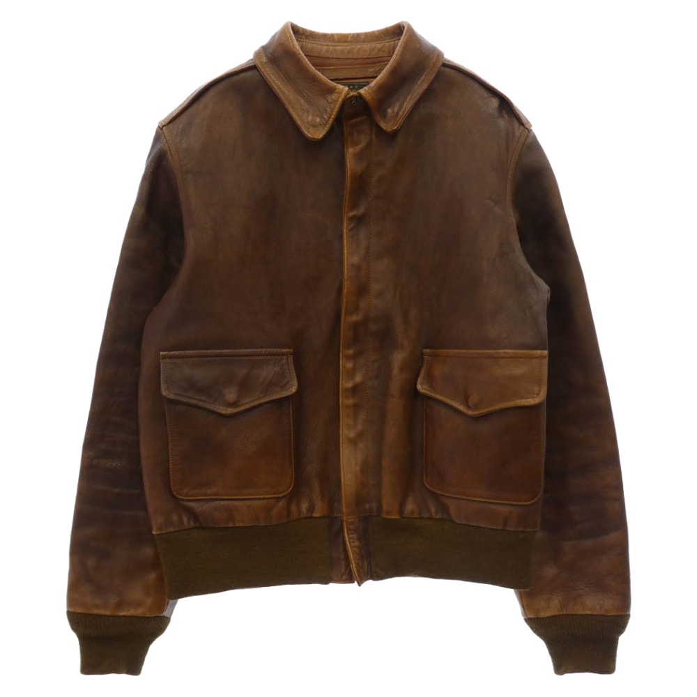 Buzz Rickson's バズリクソンズ レザージャケット BR80105 HORSEHIDE FLIGHT JACKET  A-2 ホースハイド フライト ジャケット ブラウン系 40【中古】