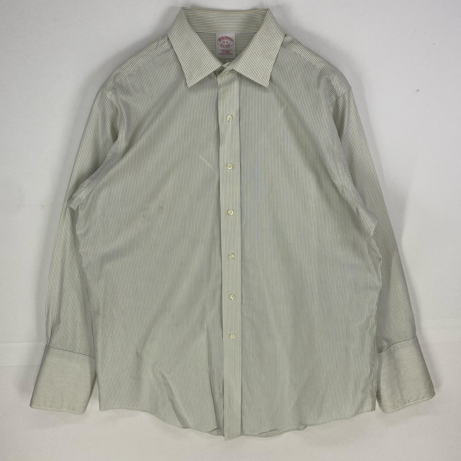 古着 ブルックスブラザーズ Brooks Brothers 長袖シャツ 1818 ロングスリーブ 16  ホワイト系 ストライプ メンズ