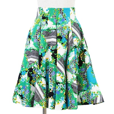クリスチャンディオール マドモワゼル Dior 花柄 総柄 ジャガード スカート レディース マルチカラー M Christian Dior