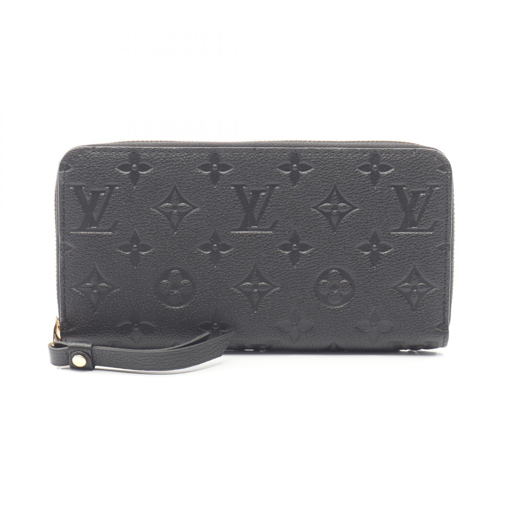 ルイ・ヴィトン LOUIS VUITTON ジッピーウォレット ラウンド長財布 財布 レザー モノグラム・アンプラント ノワール レディース ブラック系 M61864 【中古】