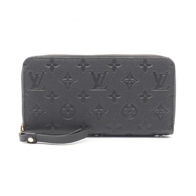 ルイ・ヴィトン LOUIS VUITTON ジッピーウォレット ラウンド長財布 財布 レザー モノグラム・アンプラント ノワール レディース ブラック系 M61864 【中古】