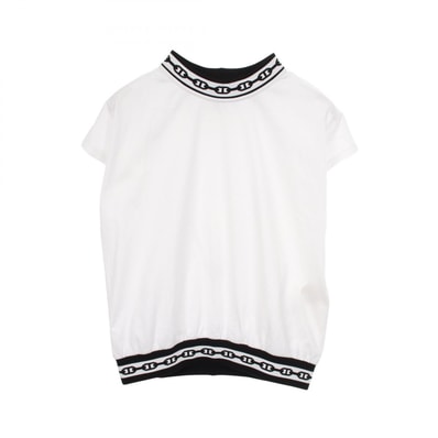 エルメス HERMES シェーヌダンクル 半袖Tシャツ 衣料品 トップス コットン ホワイト レディース ホワイト系 / ブラック系 【中古】