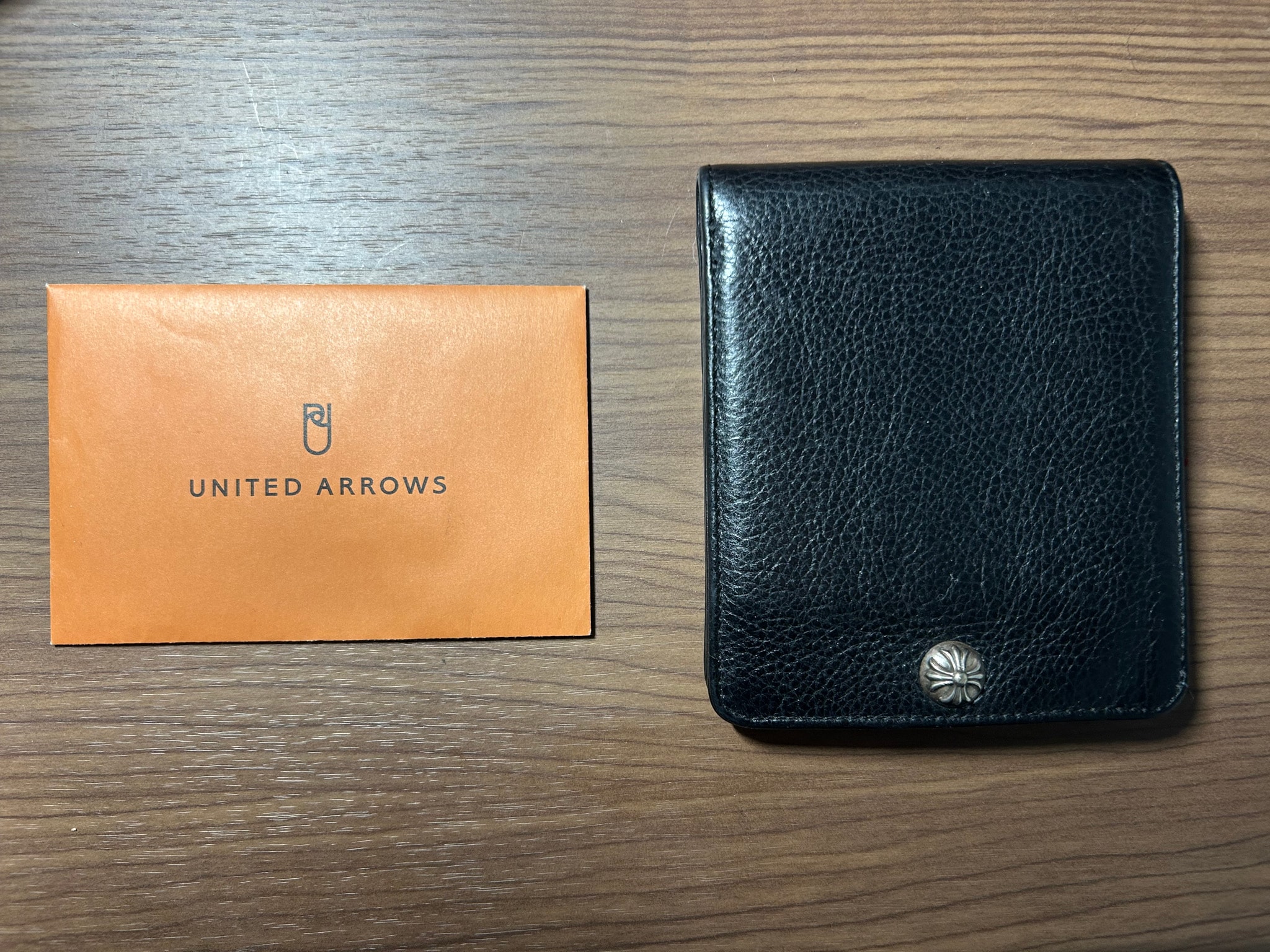 Chrome Hearts 1-Snap Cross Button Wallet "Black"