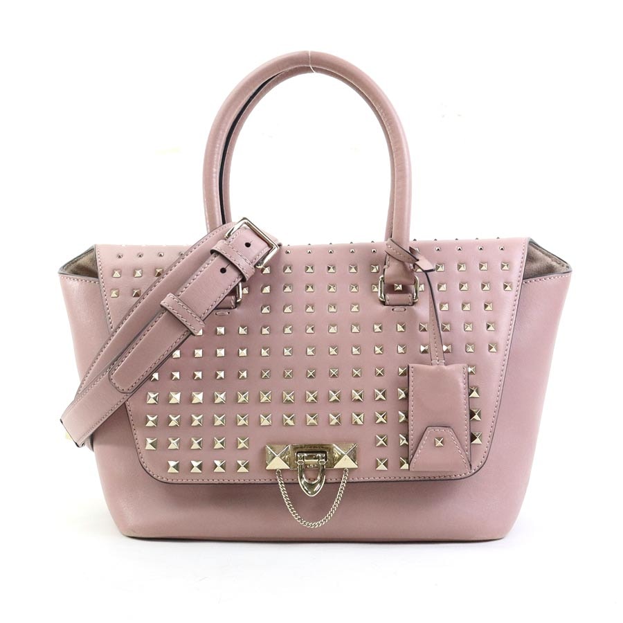 ヴァレンティノ ガラヴァーニ Valentino Garavani ハンドバッグ ショルダーバッグ レザー ピンク レディース【中古】 h31003a