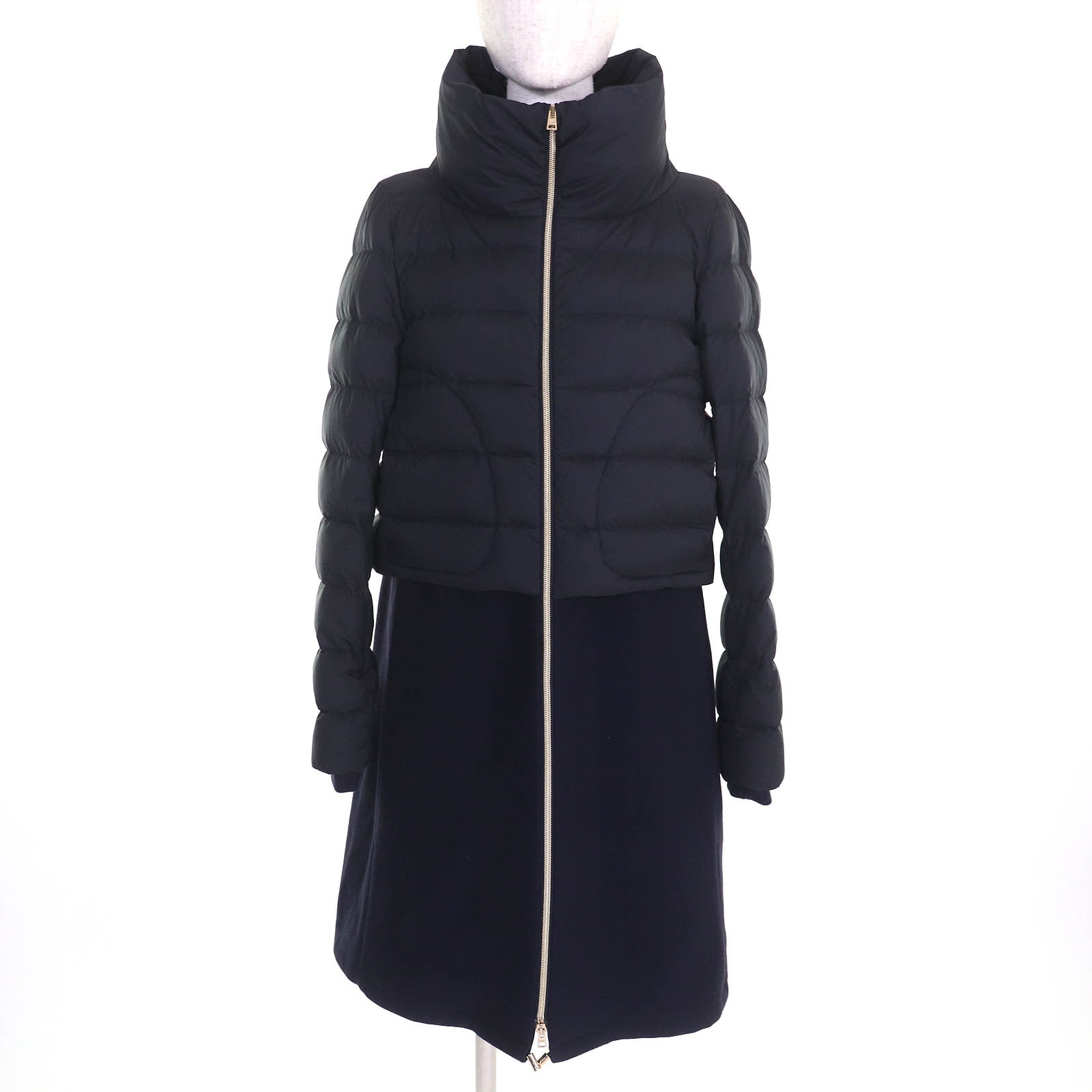 美品 ヘルノ
 ダウンコート ネイビー レディース 40 PI1214D