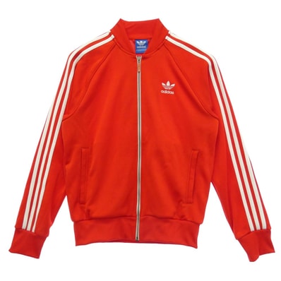 adidas アディダス AA0156 Originals スーパースター SST トレフォイル ロゴ刺繍 3ストライプ トラックジャケット レッド系 L【中古】