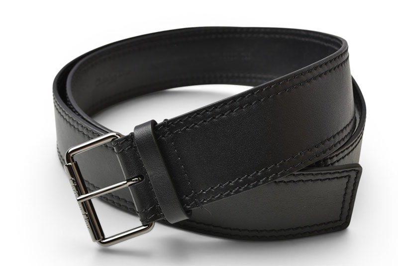 ディオール ベルト Christian Dior レザー ブラック シルバー金具 メンズ ビジネス フォーマル【中古】