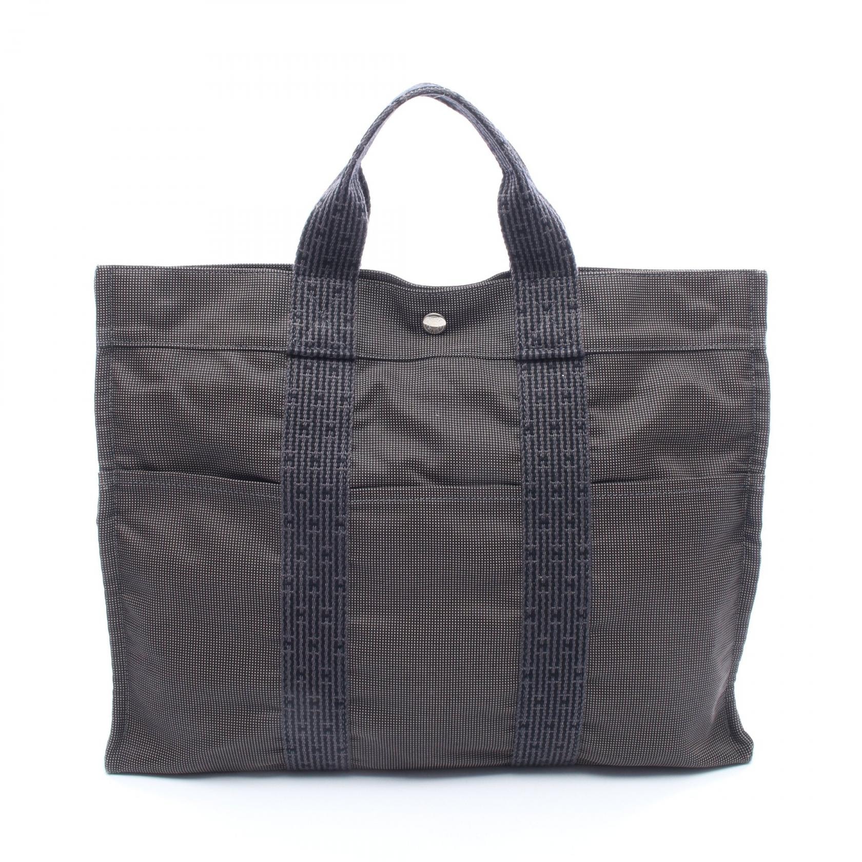 エルメス HERMES エールラインMM トートバッグ バッグ ナイロンキャンバス メンズ レディース グレー系 100951M 【中古】