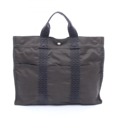 エルメス HERMES エールラインMM トートバッグ バッグ ナイロンキャンバス メンズ レディース グレー系 100951M 【中古】