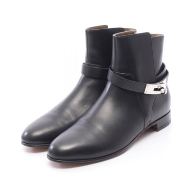 エルメス HERMES ネオ ケリーバックル ショート ブーツ 靴 レザー レディース ブラック系 【中古】